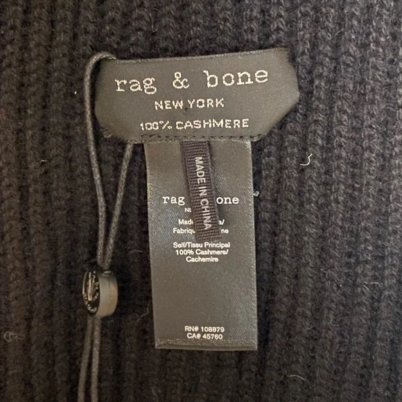 NWT RAG & BONE RIB ACE CASHMERE SCARF - Picture 4 of 8